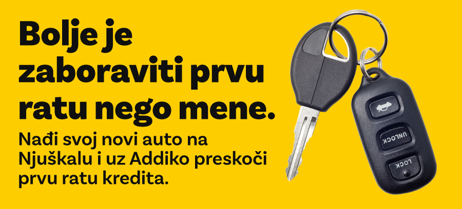 Pronađite auto na Njuškalu i uz Addiko ostvarite povrat prve rate kredita